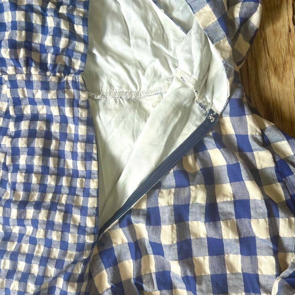 NWOT Talulah Wrap Gingham Romper Shorts Blue V Neck Short Sleeve Boho Sz Small - Picture 11 of 13